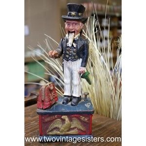 Design Toscano Uncle Sam Cast Iron Mechanical Bank